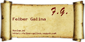 Felber Galina névjegykártya